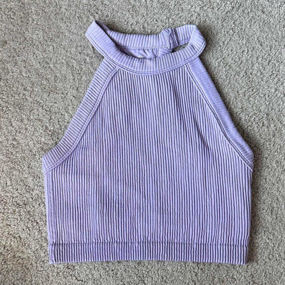Aerie Lavender Ribbed Halter Tank